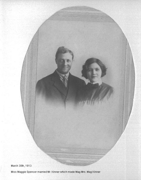 Miss Maggie Spencer Mr Kinner 03/30/1913